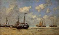 Boudin, Eugene - Scheveningen, Boats Aground on the Shore